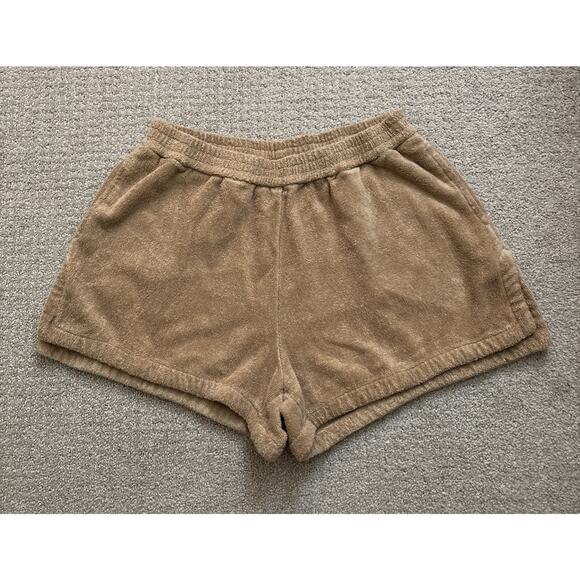 Terry Pants - Terry Towelling Estate Shorts Terry Shorts Cotton Pockets Beach Resort Women L